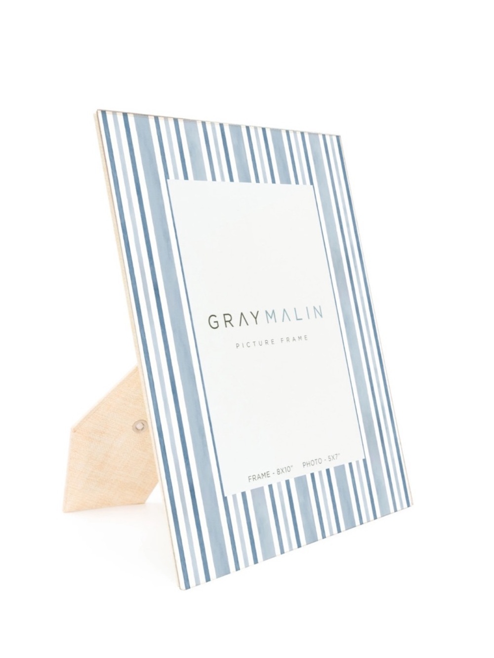 Gray Malin Cabana Photo Picture Frame Blue White Stripe NWT